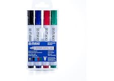 Maxi whiteboard marker bullettip wallet of4pcs,assorted colours blue,black,red,green, dry erase marker writes clear wipes out