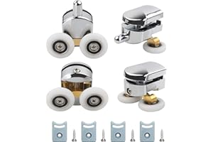 Clarmonde 4 rulli di ricambio per porta della doccia da 23 mm, ruote di ricambio per porta scorrevole della doccia, per vetro da 4-6 mm, accessori per box doccia (4 pezzi, 23 mm)