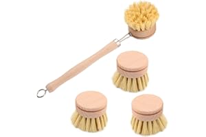 AOKYOM Spazzola Lavapiatti con Testina di Ricambio, Spazzole da Cucina per Lavare Stoviglie, Pulizia di Piatti, Pentole e Padelle