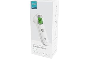 EUROPAPA Termometr na podczerwień z alarmem gorączkowym, dla niemowląt, dzieci i dorosłych, 30-krotna pamięć pomiarowa