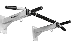 MOVIT Barra per Trazioni - a Muro, Professionale, Carico Massimo 350 kg, in Acciaio, Multifunzione, Antiscivolo, con Gancio e Viti - Sbarra per Sollevarsi, Allenamento, Fitness, Pull up Bar, Chin Up