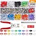 Produktbild 200 Set Hohle Feste Druckknöpfe Spielanzug Snaps Zange Handwerk Werkzeug Prong Snaps Schnalle Metall Ring Button Druckknöpfe Sewing Craft 9,5 mm, 10 Farben