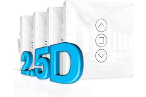 MOESGO MOES 2.5D Rolladenschalter Wlan,Alexa Smart Rolladensteuerung Neutralleiter erforderlich,RF433 WiFi Rolladen Unterputz,Zeitschaltuhr und Sprachsteuerung,Kompatibel mit Alexa und Google Home（4 Packs)