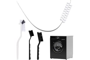 lasuroa 4szt Zestaw Szczotek do Czyszczenia Pralki, Narzędzie Czyszczenia Pralki Ładowanej od Przodu Lub Akcesoria 1 Szczotka Bębna i 3 Szczotki Szczelinowe do Ciasnych Przestrzeni i Uszczelka Gumowa