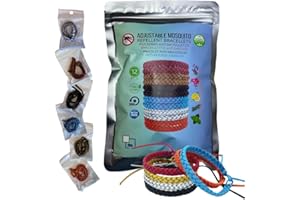 Mh Mediterraneanhabitat Braccialetto Antizanzare - 12 Pezzi Braccialetti Repellenti per Zanzare per Adulti e Bambini - 100% Olio Essenziale Naturale- DEET Free - Braccialetti Antizanzare