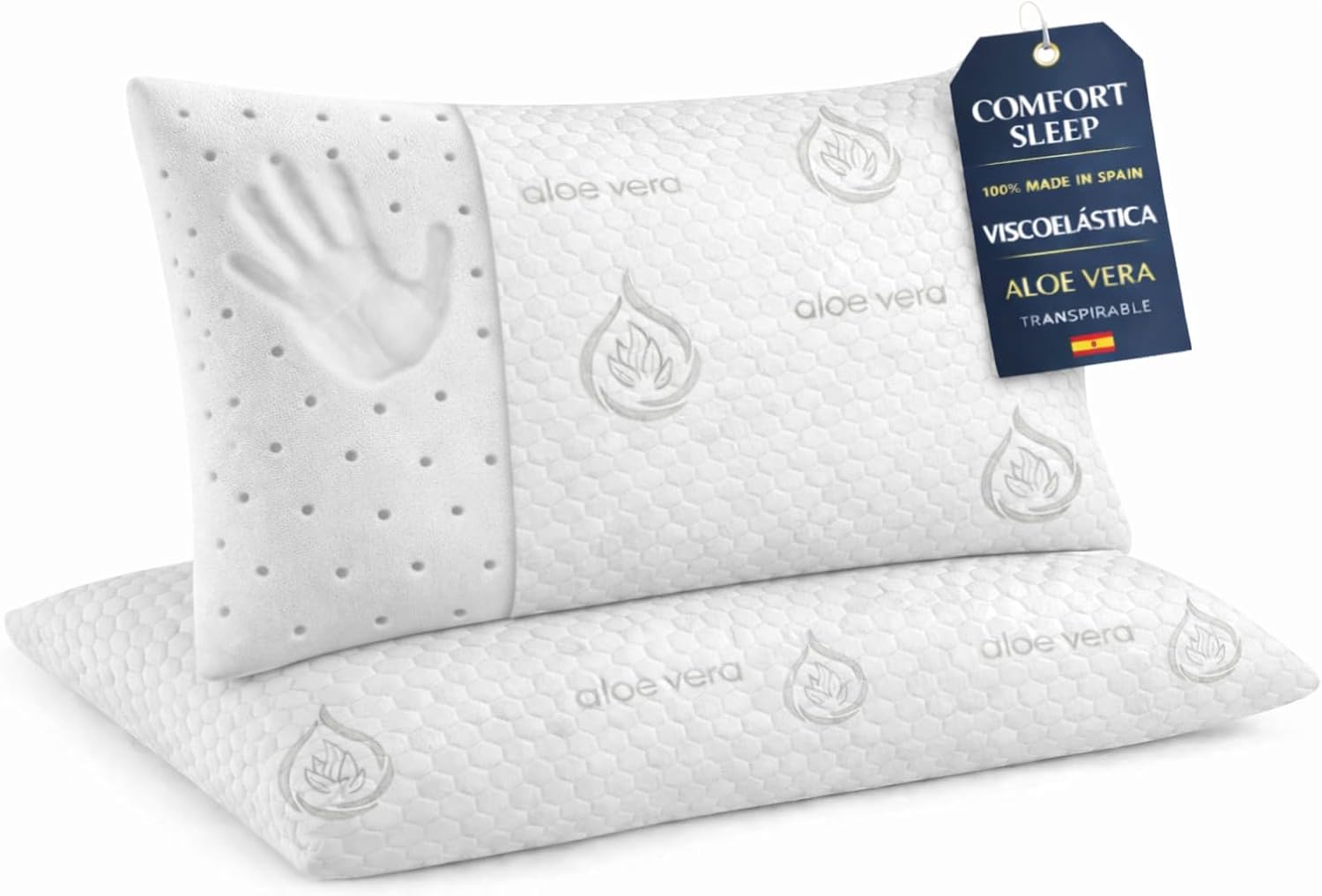 Dear Friend | Almohada Bebe plagiocefalia 49x27 Viscoelástica ergonómica y Transpirable – Almohada Bebe 0-3 Años plagiocefalia con Doble Funda y Apoyo Infantil
