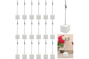 SINZAU Foto Titular Memo Clip 20 Piezas, Madera Tarjetero, Soporte para Fotos con Clips, Adecuado para Pinza Para Decoración De Oficina Boda Fiesta, Blanco