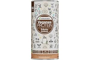 VOLKSSHAKE Veganes Protein Schoko | 1000g | 12 pflanzliche Proteinquellen | Ohne Sucralose | Ohne Soja & Gluten | Premiumqualität vom Bodensee | Made in Germany