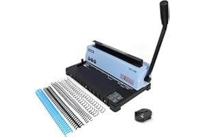 ‎RAYSON RAYSON Drahtbindegerät, 120 Blatt Binde, 3:1 Teilung, A4, 34-Loch-Doppelschleifen-Drahtbinder mit stabiler Metallkonstruktion, TD-130…