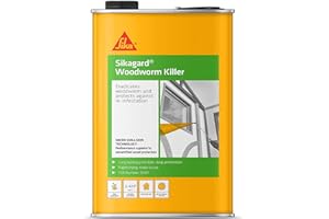 Sika Sikagard Woodworm Killer – Eradicates Woodworm and Protects Against Re-Infestation – Fast-Drying – Non-Flammable – Clear – 5 Litre