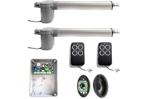 INSTALMATIC Kit motorizacion para puertas batientes de uso residencial, con cuadro de control y mandos a distancia. Fabricado en Italia, robusto, sencillo y facil de instalar. (KIT DE 2 HOJAS)