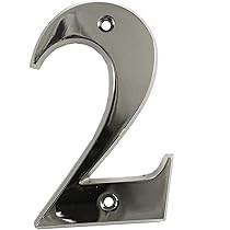 3'' Satin Chrome Bevelled Edge Screw Fix Number 6 Door Number - View #8