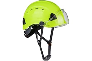 UNINOVA Sicherheitshelm, belüftet und verstellbar, mit Visier, Arbeitshelm, Schutzhelm für Baustellen