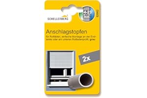 Schellenberg 52002 Rolladenstopper Anschlagstopfen für Rollladen, 2 Stück - Doppelpack, Grau, inkl. Schrauben