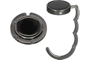 kwmobile Wieszak do torebki na stół (zestaw 2 szt.) – haczyk do torebki na stół – składany wieszak na torebkę – przenośny uchwyt na torbę, Czarny matowy