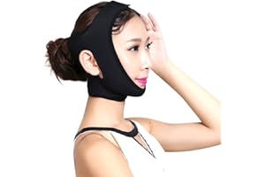 ‎SHARPLACE V Gesichtsformer Maske, Anti-Falten und Haut zu Straffen Doppel zu Abnehmen Gesicht Former Band Schwarz Gesichtsbandage, Schwarz-L