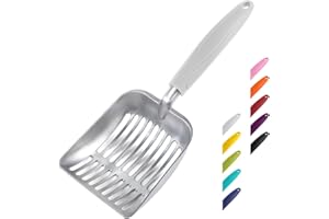 WePet Paletta per lettiera per Gatti, setaccio in Lega di Alluminio, Paletta in Metallo per Gattini, Pala Profonda, Manico Lungo, setaccio per Cacca, Sollevatore di Cacca per Gattini, Durevole