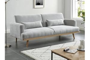 Vente-unique - Divano letto 3 posti clic-clac in Tessuto Grigio - ESME