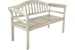 Gardenesque Curved Garden Bench - Grey Wooden Repton Queen - Perfect Outdoor Bench - 2 Person Seat - Durable and Comfortable Design - W53 x L128 x H80cm
