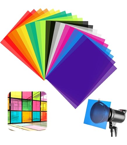 9 Pezzi Filtri Luce PVC Trasparenti Colorati Per Studio Fotografico E Video – Gelatine Alta Trasmissione