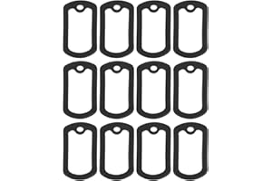 VALICLUD Lot de 12 silencieux en silicone pour plaque d'identité - Style militaire - Noir