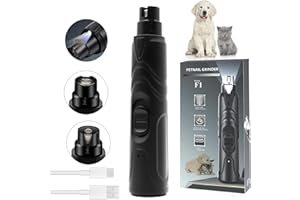 CUSTOM CATCH Dog Nail Grinders, Professional Pet Dog Nail Grinder, 2-Speed Low Noise Dog Claw Grinder Pet Nail Trimmer File With LED Light, Paw Claw Grooming for Small Medium Large Dogs & Cats