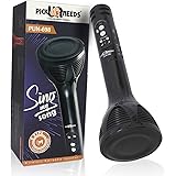 Pick Ur Needs Karaoke Mic Wireless Bluetooth Microphone Connection Player Speaker 2-in1 with Recording + USB+FM (Black Boom): 
