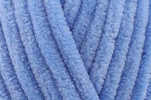 HADSON King Cole Yummy Chunky Crochet Yarn, 100% Polyester Plush Texture Knitting Wool for Blankets, Throws, Scarves & Shawls - 100g Ball - Ocean Blue (4741) - Single (1 Ball)