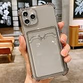 Lavderuar İphone 12 Pro Max İle Uyumlu Y&uuml;ksek Kalite &Ouml;zel Kartlıklı Şeffaf Telefon Kılıfı &ndash; Arka Cepli C&uuml;zdanlı Silikon Koruy