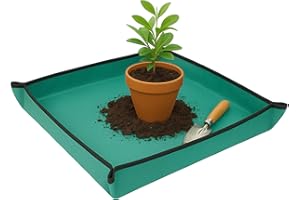 Owl Focus Tapis de rempotage de plantes en polyéthylène, tapis de transplantation imperméable, tapis de rempotage pour plantes grasses d'intérieur, tapis de jardinage portable (68,1 x 68,1 cm)