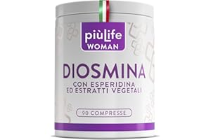 +LIFE Diosmina Esperidina 1000mg – 2 al giorno PiùLife – Integratore microcircolo, circolazione gambe pesanti, caviglie gonfie, vene varicose – con Bromelina, Centella asiatica, Estratti Veg – 90 compresse