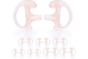 zeadio Earmould Earpiece Earbud Earplug for Two-Way Radio Coil Tube Audio Kits (Brown, Pair of 8)