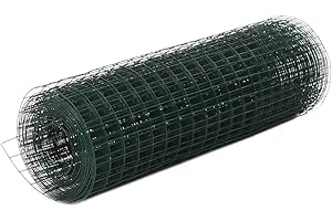 vidaXL Malla Alambre Cuadrada Acero Recubrimiento PVC 10x0.5m Verde Bricolaje