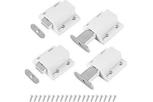 BEFUN Cerraduras de presión sin instalación de clavos, 4 unidades Push to Open Türverriegelung Push Release Verriegelung para gabinete Türschließung y Popping Open,blanco