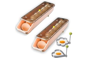 QeeHeng Eierbehälter für Kühlschrank, automatisch rollender Eierspeicherbehälter für Eierkühlschrank mit großer Kapazität, Kunststoff-Eierspeicherbox, Eierspeicher-Eierschale (rosa, Packung 2)