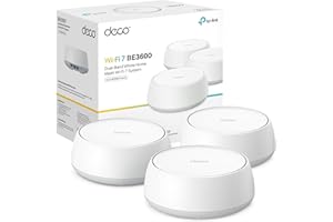 TP-Link Deco BE3600 (3-Pack) – Mesh Wi‑Fi 7 de Doble Banda hasta 3,6 GB/s, backhaul híbrido inalámbrico y por Cable, MLO, 2 Puertos multigig de 2,5 GB/s por Unidad, protección HomeShield