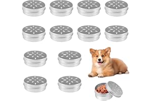 SKDFHOD Confezione da 12 scatole per allenamento con profumi per cani, rotonde in metallo con fori di ventilazione, per allenamento, per il naso, per l'odore, contenitore rotondo in metallo, accessori