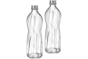 EMILJA Aqua Wasserflaschen Glasflaschen 1 Liter - 2 Stück
