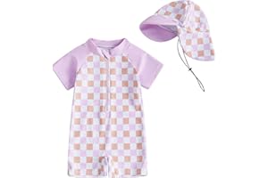 DIVINGBIRDS Bañador Bebe Niño Niña, Bañador Bebe Niño Protección UV 50, Traje De Baño Bebe con Gorro, Camiseta Solar Bebe Fato Baño UV, 3 Meses - 3 Años