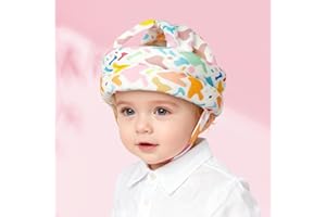 JUNUNDJING Caschetto Primi Passi, Casco Per Bambini da 6 a 36 Mesi, Primi Passi Per Bambini, Bambini Neonati, Casco Neonato, Caramelle Arcobaleno
