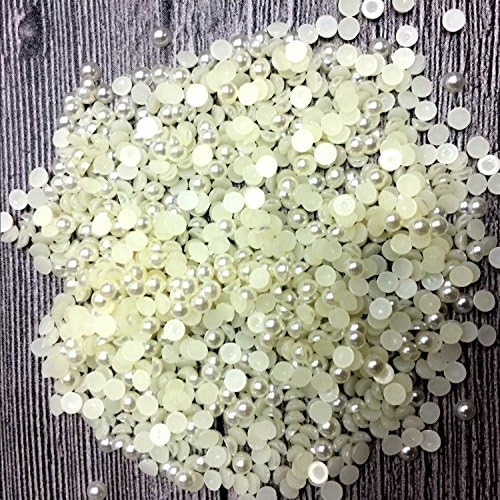 500pcs 5mm Cream Ivory Flat Back Half Round Resin Pearls