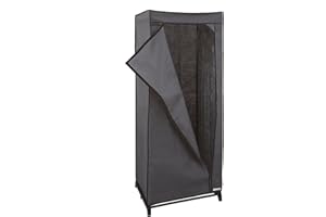 Jocca - Armario de Tela TNT Plegable con Barra de Hierro, Organizador Ropa, Estable y Ligero, Negro