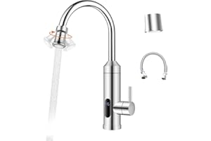 HOGART Elektrische Wasserhahn mit Durchlauferhitzer 230v für Küche, Garten, Bad, Wohwagen, Camping, Smart Heater, Armatur mit Sofortiger Warmwasserbereiter, Warmwasserhahn, Küchenarmatur, Wasserboiler