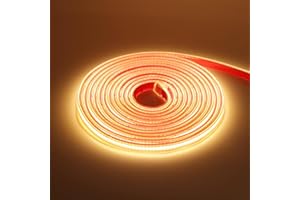 KISUFU Tira de LED COB 220V, Alto brillo 288 LED/m Tira de LED Tener Pegamento de doble cara COB IP65 Impermeable Strip Light para Dormitorio, Bar, hotel, Fiesta de Navidad, cocina.8M,Blanco cálido