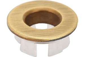 MOUMOUTEN Spülbecken-Überlaufringe – universelle Spülbecken-Überlaufabdeckung, Messing, runde Spülbecken-Überlaufringe, Einsatz in Loch-Ersatzteilen(Bronze)