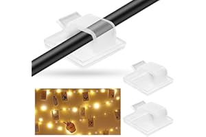 AUMAYCO 100 Stück Kabelhalter Selbstklebend, Mit zur Organizer Kabelclips Selbstklebend Kabelmanagement Kabelklemmen Selbstklebend für Befestigung Netzkabel Lichterkette und Dekoartikel (Transparent)