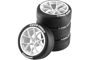 Harilla 4 Stück RC Car Rally Reifen, 12 mm Nabe, Verschleißfester， Ersatzteile, Langlebig, Gummi Driftreifen für XV01 RC Tourenwagen im Maßstab 1:10, Weiß