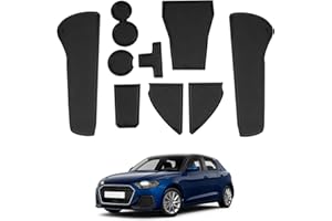 SHAOHAO tappetini Compatibile con Audi A1 GB sportback allstreet s line 2019-2024 2025 Anti-polvere antiscivolo Supporto tazza interno Tappetini in gomma console centrale accessorio Audi A1 Nero