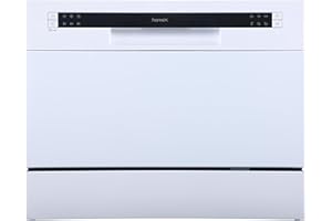 homeX Tischgeschirrspüler | Mini Geschirrspüler mit 6 Programmen | Spülmaschine klein für 6 Maßgedecke | Ideal für kleine Wohnungen | Aquastop | Startvorwahl | Tischspülmaschine GST6AE-W weiß