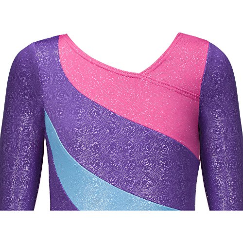 Einteilige Kleinkind Mädchen Kinder Langarm Ballett Ballettröckchen Kleid Trikotanzug Tanz Kleid Ballett Ballettröckchen Mädchen Gymnastik Trikotanzug Akrobatik Training Dancewear - 3